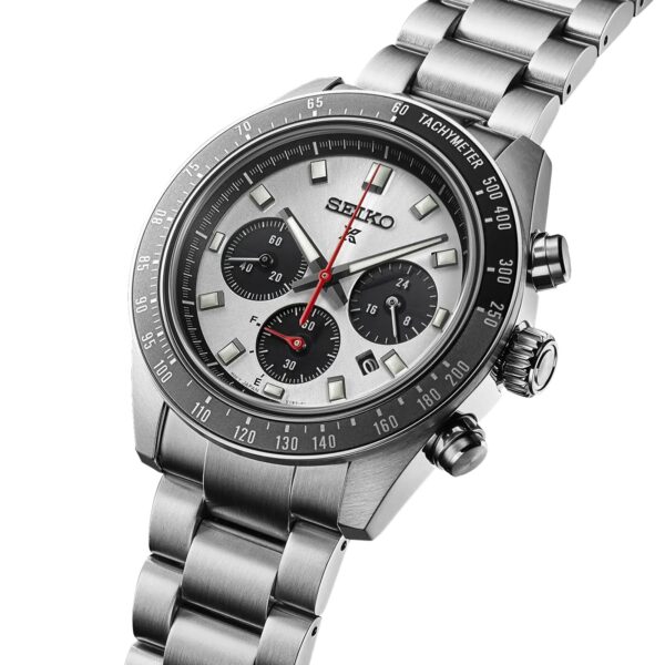 Seiko Prospex Speedtimer Go Large Solar Chronograph 41.5mm Mens Watch Silver - Image 3