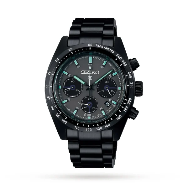 Seiko Prospex Black Series 'Night Speedtimer' Solar Chronograph 39mm Mens Watch