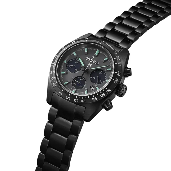 Seiko Prospex Black Series 'Night Speedtimer' Solar Chronograph 39mm Mens Watch - Image 2