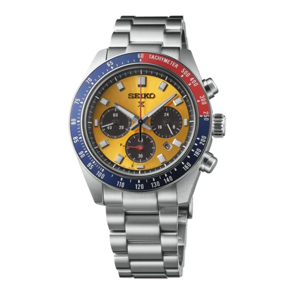 Seiko Prospex Speedtimer 'Pogue' Solar Chronograph 1969 Re-interpretation 41.5mm Mens Watch Yellow