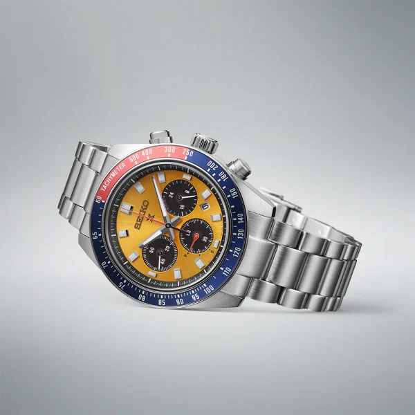 Seiko Prospex Speedtimer 'Pogue' Solar Chronograph 1969 Re-interpretation 41.5mm Mens Watch Yellow - Image 4