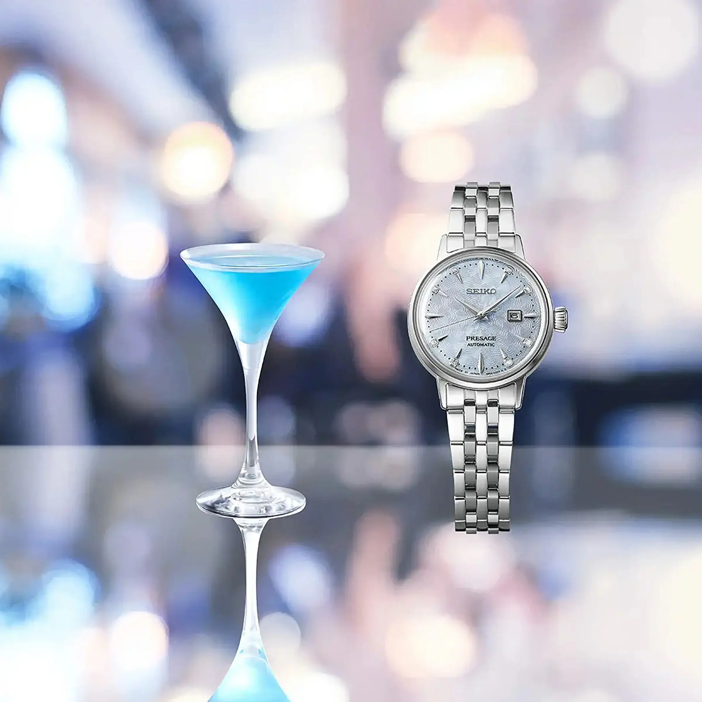 Seiko Presage SRE007J1 Cocktail Time 'Skydiving' Diamond Twist Ladies Watch