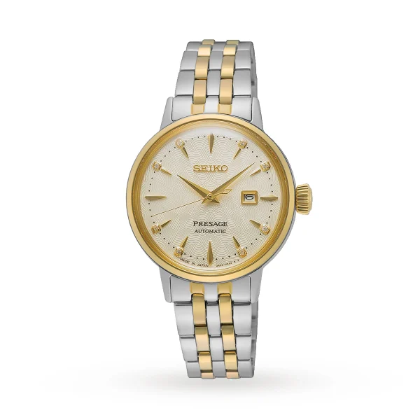 Seiko Presage SRE010J1 Cocktail Time 'White Lady' Diamond Twist Ladies Watch