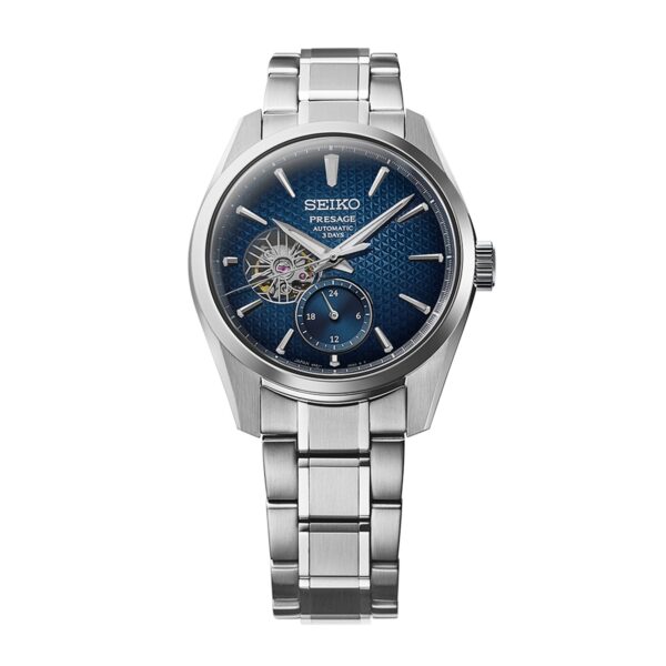 Seiko Presage 'Ao' Sharp-Edged Open Heart 40mm Mens Watch Blue - Image 3