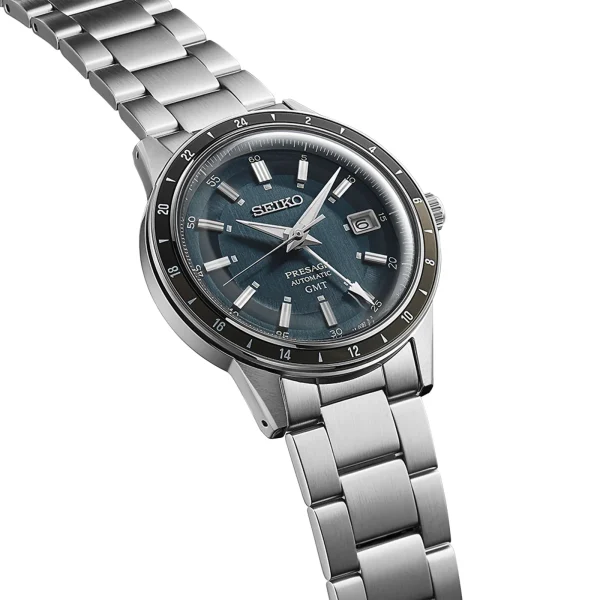 Seiko Presage 'Petrol Blue' Style 60s Road Trip GMT 41mm Mens Watch Blue - Image 3