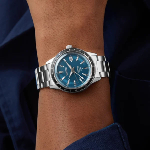 Seiko Presage 'Petrol Blue' Style 60s Road Trip GMT 41mm Mens Watch Blue - Image 8