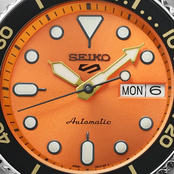 Seiko 5 Sports SKX Midi Orange 38mm Mens Watch - Image 2