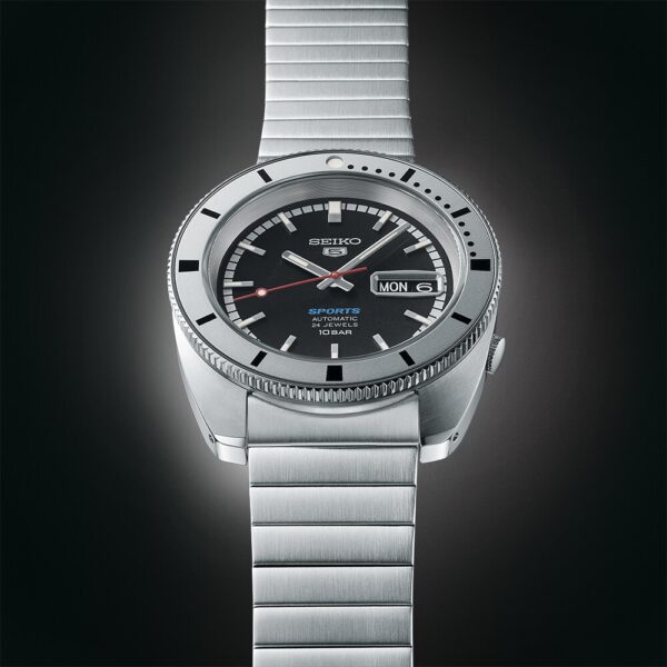 Seiko 5 Sports 'Pepper Black' 1968 Recreation Limited Edition 39.5mm Mens Watch - Image 4
