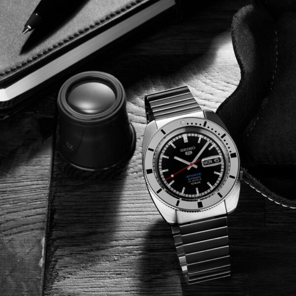 Seiko 5 Sports 'Pepper Black' 1968 Recreation Limited Edition 39.5mm Mens Watch - Image 7