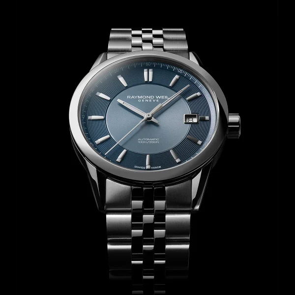 Raymond Weil Freelancer Automatic Blue Dial Stainless Steel Bracelet Watch, 38 mm - Image 5