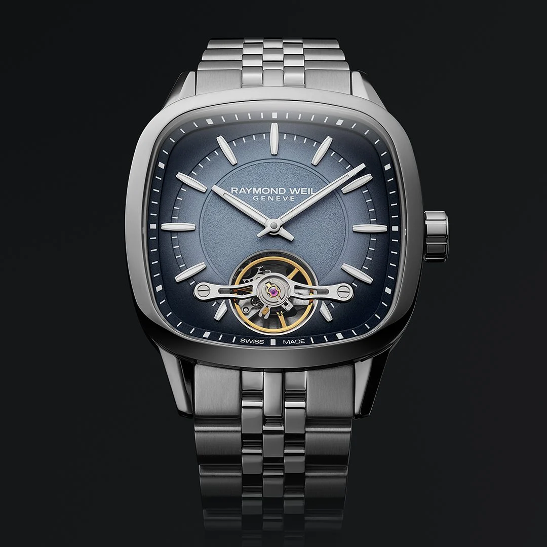 Freelancer Calibre RW1212 Men’s Automatic Blue Steel Watch, 40 x 40 mm Blue Dial, Stainless Steel, Visible Balance Wheel