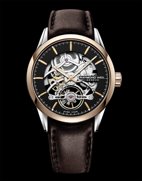 Raymond Weil Freelancer Calibre RW1212 Skeleton Men's Automatic Brown Leather Watch, 42mm - Image 2