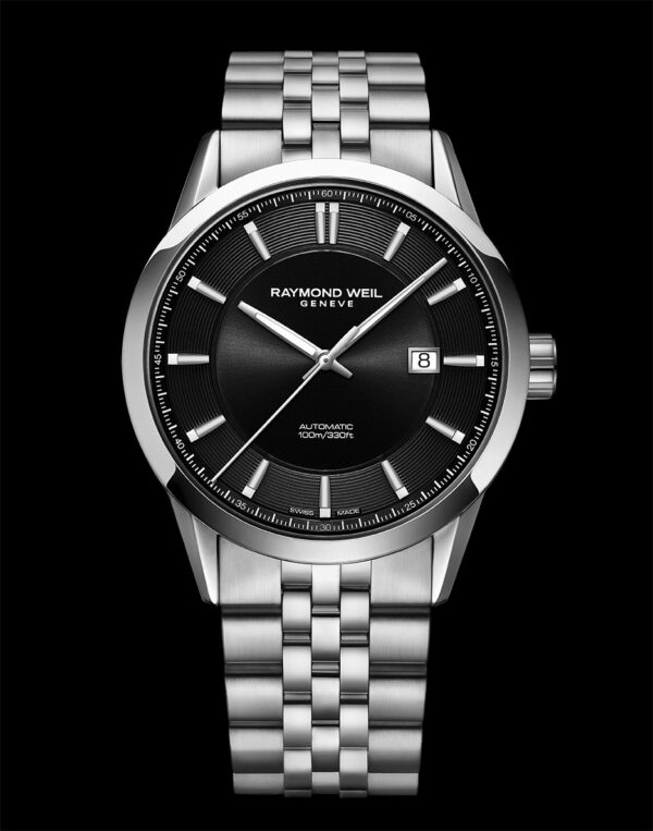 Raymond Weil Freelancer Men's Automatic Black Dial Stainless Steel Bracelet Watch, 42mm - Image 2