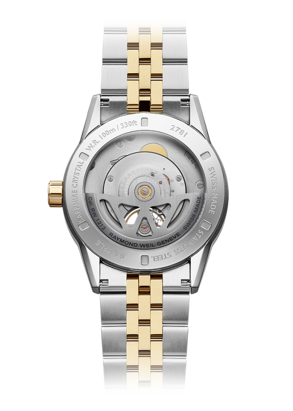 Raymond Weil 2781-stp-60051 Freelancer Men's Automatic Grey Dial Two-Tone Bracelet Watch, 42.5 mm Grey Dial, Stainless Steel with Yellow Gold PVD Plating, Two-Tone Bracelet, Indexes