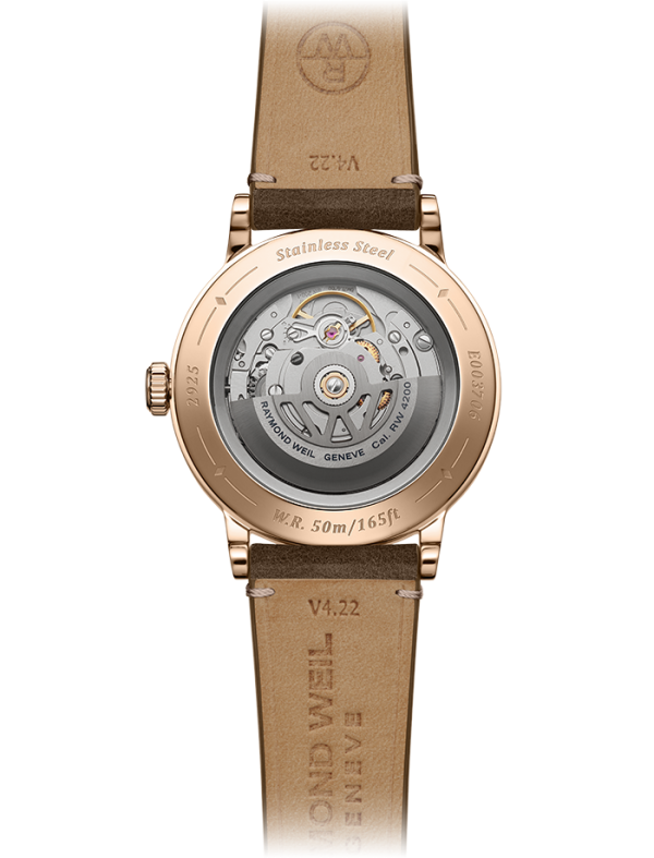 Raymond Weil Millesime Men's Automatic Brown Leather Strap Watch, 39.5 mm - Image 3