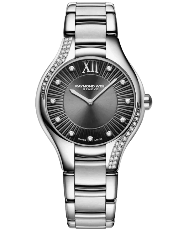 RAYMOND WEIL Noemia Ladies Quartz Grey Dial 47 Diamonds Watch, 32mm