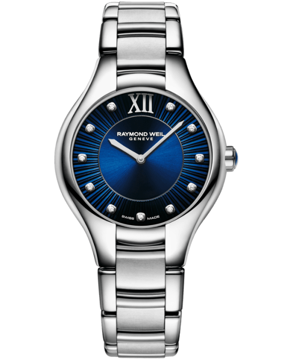 Raymond Weil Noemia Ladies Quartz Blue Dial Diamonds Watch, 32mm