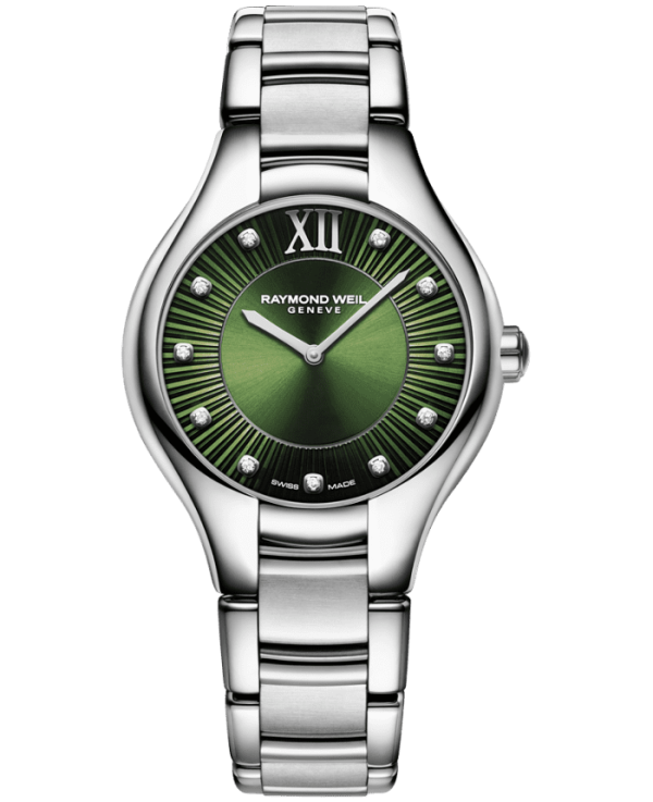 Raymond Weil Noemia Ladies Quartz Green Dial Diamonds Watch, 32mm