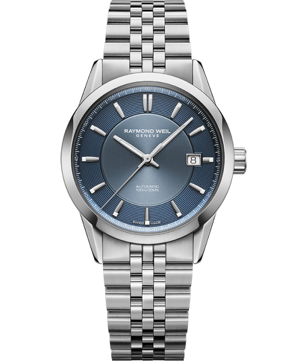 Raymond Weil Freelancer Automatic Blue Dial Stainless Steel Bracelet Watch, 38 mm