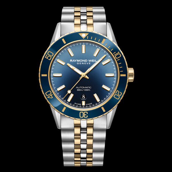 Raymond Weil Freelancer Diver Men's Two-Tone Gradient Blue Dial Bracelet Watch, 42,5 mm - Image 6