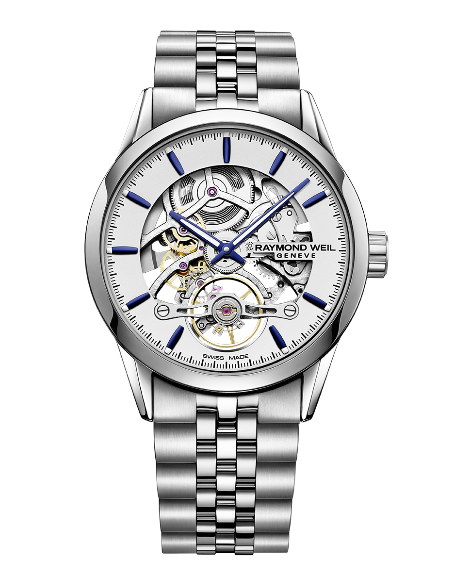 RAYMOND WEIL 2785-ST-65001 FREELANCER SKELETON 42MM MENS WATCH