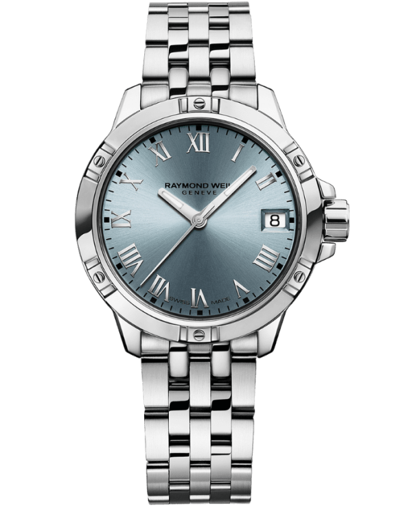 Raymond Weil 5960-ST-00500 Tango Classic Ladies Quartz Blue Dial Steel Date Watch, 30mm Stainless steel bracelet, Blue dial, Roman numerals