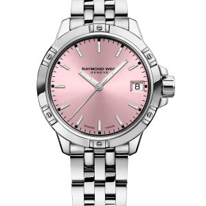 Raymond Weil 5960-ST-80001 Tango Classic Ladies Quartz Pink Dial Steel Date Watch, 30mm Stainless Steel Bracelet, Pink Dial, Indexes, Stainless Steel Case