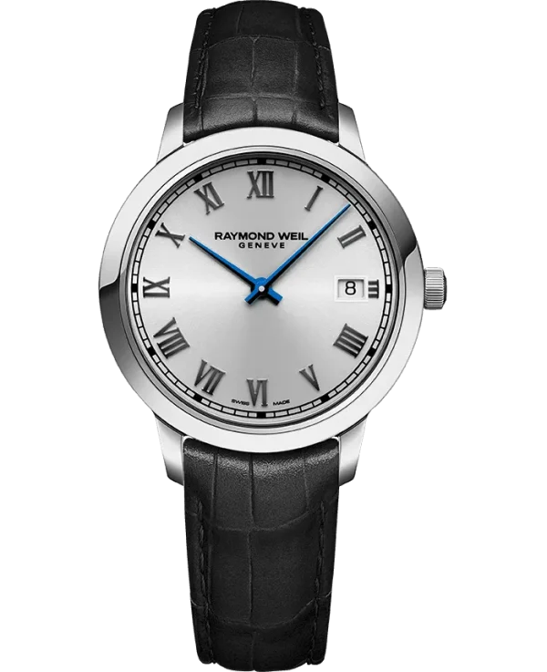 RAYMOND WEIL Toccata Ladies Black Leather Quartz Watch, 34 mm