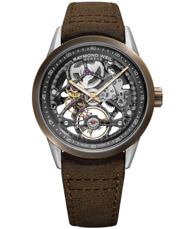 Raymond Weil Freelancer Calibre RW1212 Skeleton Men's Automatic Bronze Watch, 42mm