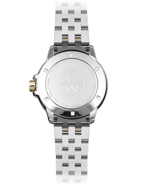 Raymond Weil 8160-STP-30041 Tango Classic Men's Quartz Two-Tone Bracelet Watch, 41mm Stainless Steel Bracelet, Yellow Gold PVD, White Dial, Indexes, Date