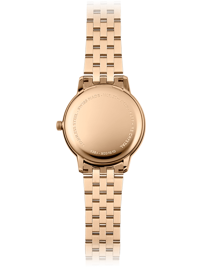 Raymond Weil 5385-P5-00859 Toccata Ladies Rose Gold PVD Quartz Watch, 34 mm Stainless Steel With Rose Gold PVD Plated Case, Rosé Colour Dial, Applied Roman Numeral Indexes, Railway-Track Chapter Ring