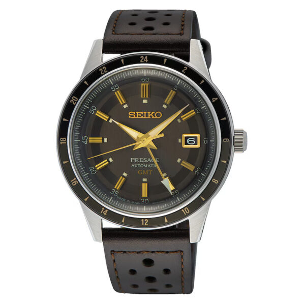 Seiko Presage ‘Fume’ Style 60s Road Trip GMT Strap Watch