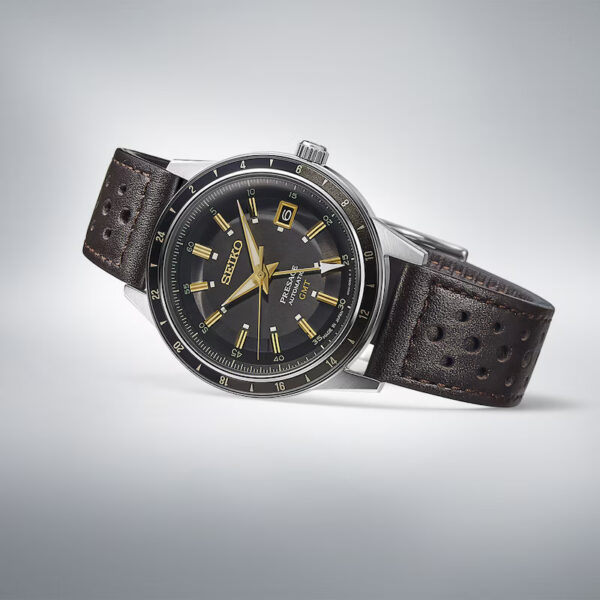 Seiko Presage ‘Fume’ Style 60s Road Trip GMT Strap Watch - Image 4