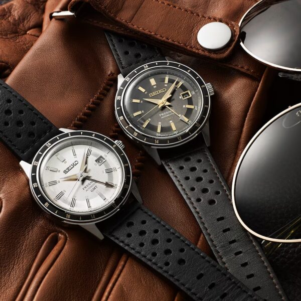 Seiko Presage ‘Fume’ Style 60s Road Trip GMT Strap Watch - Image 6