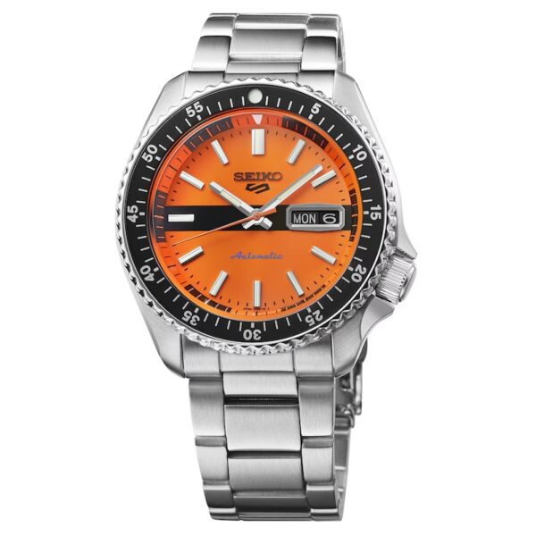 Seiko 5 Sports Orange Dial & Stainless Steel Bracelet Watch