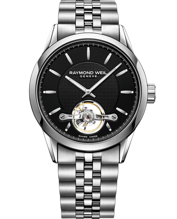 Raymond Weil Freelancer Calibre RW1212 Men's Automatic Black Steel Watch, 42mm