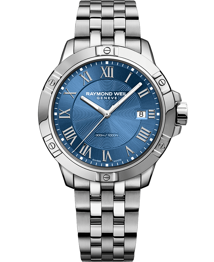 Raymond Weil 8160-ST-00508 Tango Classic Men's Quartz Steel Blue Bracelet Watch, 41mm stainless steel bracelet, blue dial, silver Roman numerals