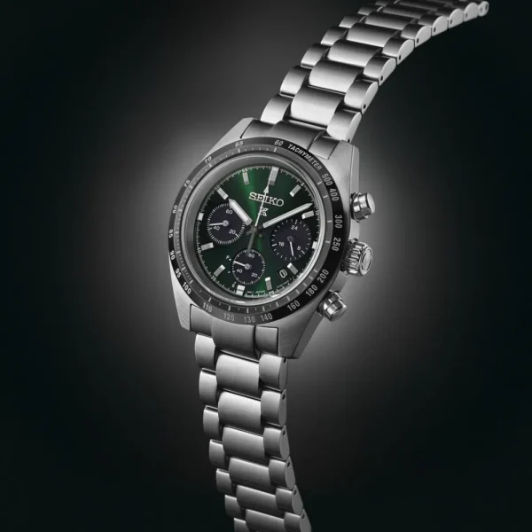 Seiko Prospex Deep Green Speedtimer Solar Chronograph 39mm Mens Watch - Image 6