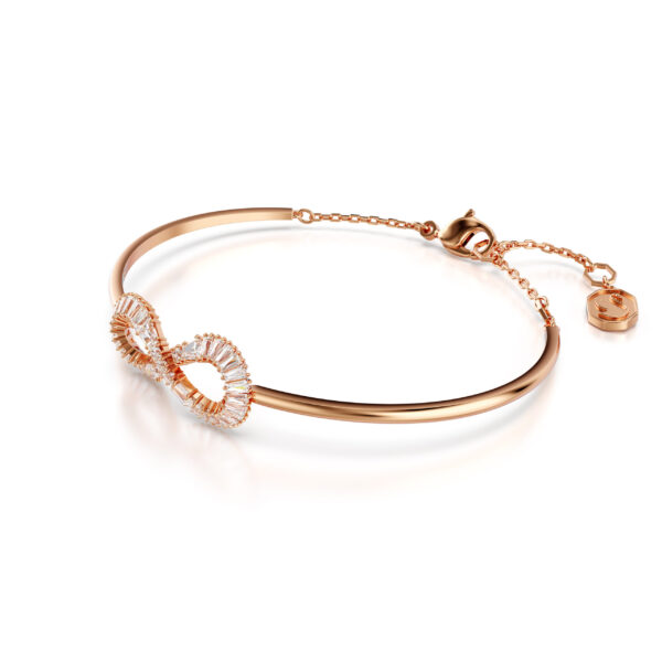 Swarovski Hyperbola bangle, Infinity, White, Rose gold-tone plated - Image 2