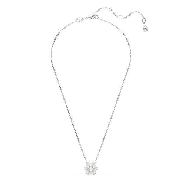Swarovski Idyllia pendant, Mixed cuts, Snowflake, White, Rhodium plated - Image 2