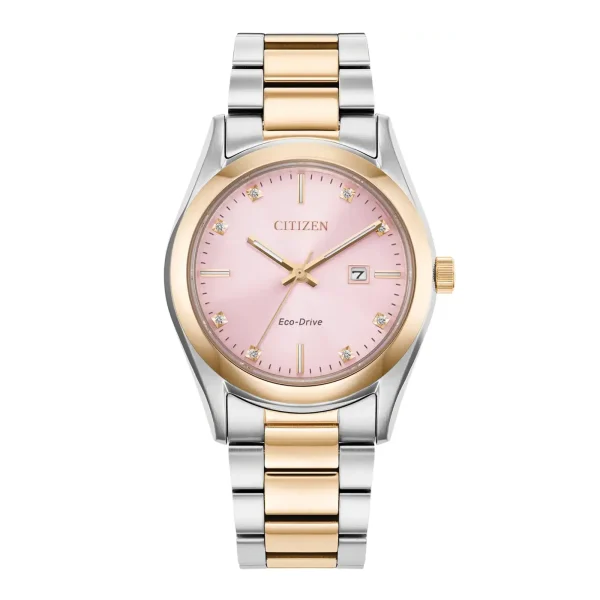 Citizen 33mm Ladies Diamond Watch Mother Of Pearl Pink