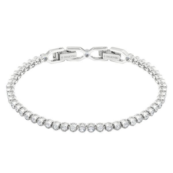 Swarovski Imber Emily Tennis bracelet, Round cut, White, Rhodium plated