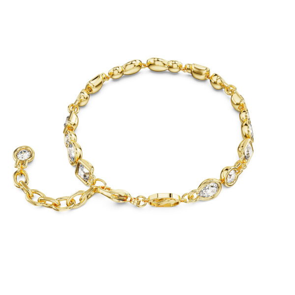 Swarovski Imber Tennis bracelet, Mixed cuts, White, Gold-tone plated - Image 4