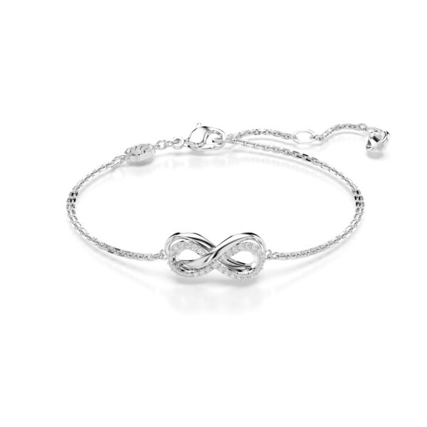 Swarovski Hyperbola bracelet, Infinity, White, Rhodium plated