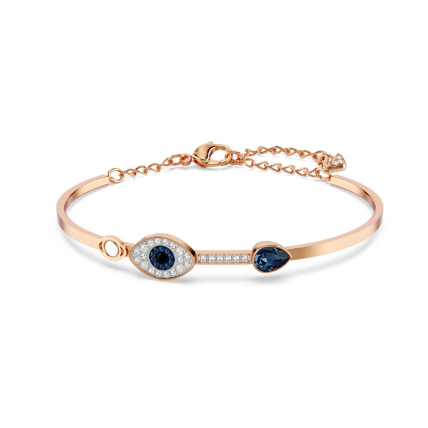 Swarovski Symbolica bangle, Evil eye, Blue, Mixed metal finish