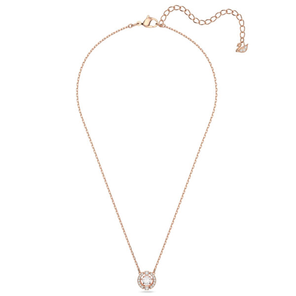 Swarovski Una necklace, Round cut, White, Rose gold-tone plated - Image 3