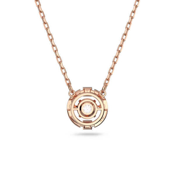 Swarovski Una necklace, Round cut, White, Rose gold-tone plated - Image 2