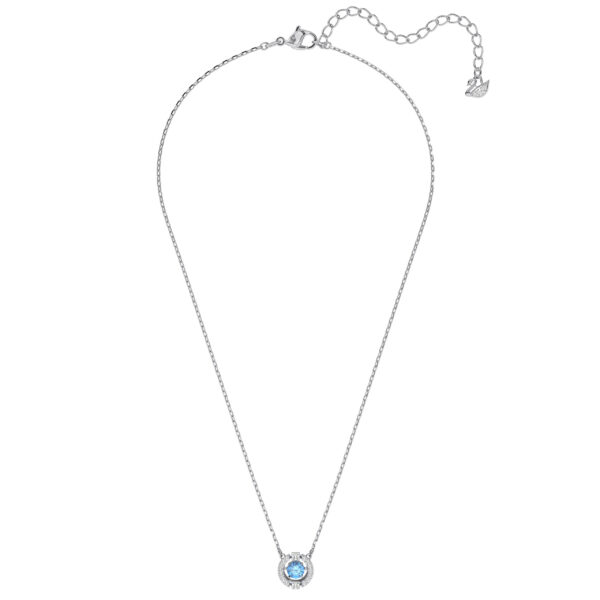 Swarovski Una necklace, Round cut, Blue, Rhodium plated - Image 2