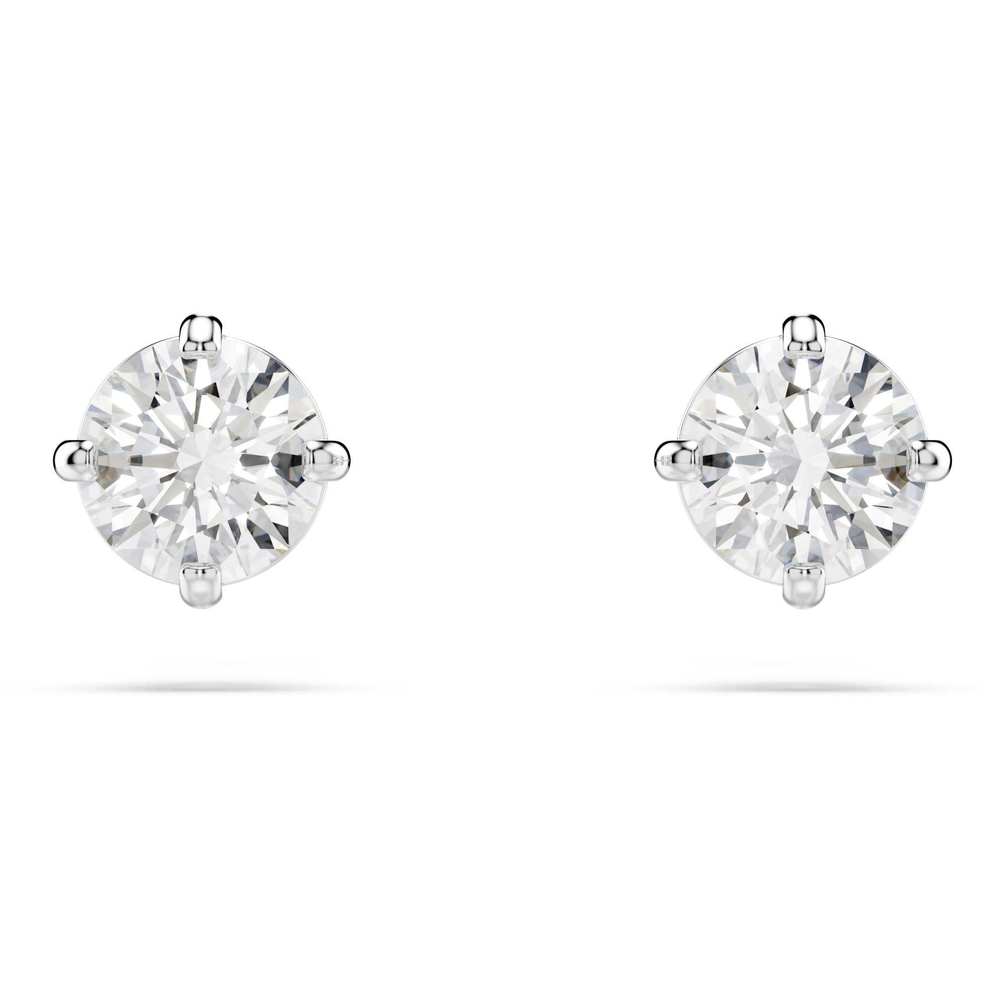 Swarovsk 5408436 Stilla Attract Stud Earrings, Round Cut, White, Rhodium Plated