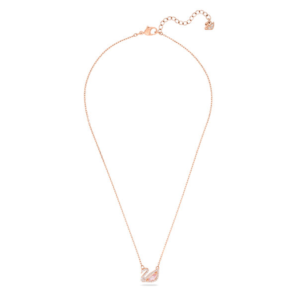 Swarovski Swan Necklace, Swan, Pink, Rose Gold-tone Plated - Image 2